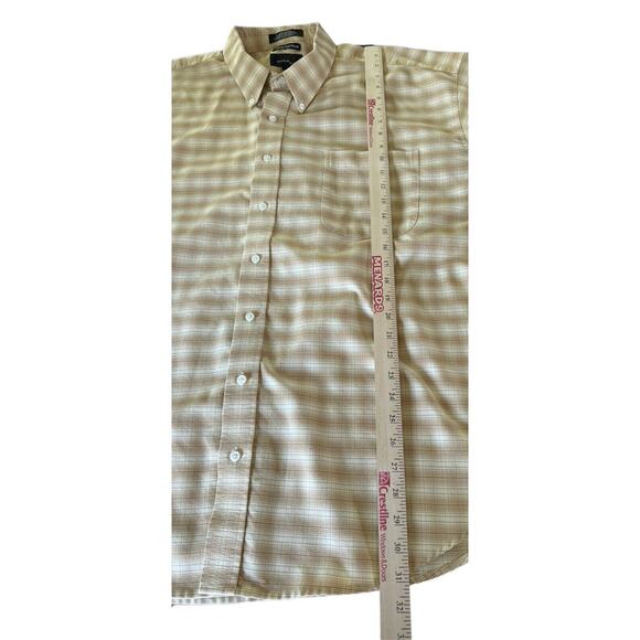 Studio Bill Blass Button Up Shirt Men's XXL 2XL Golden Brown Short Sleeve READ - Picture 6 of 7